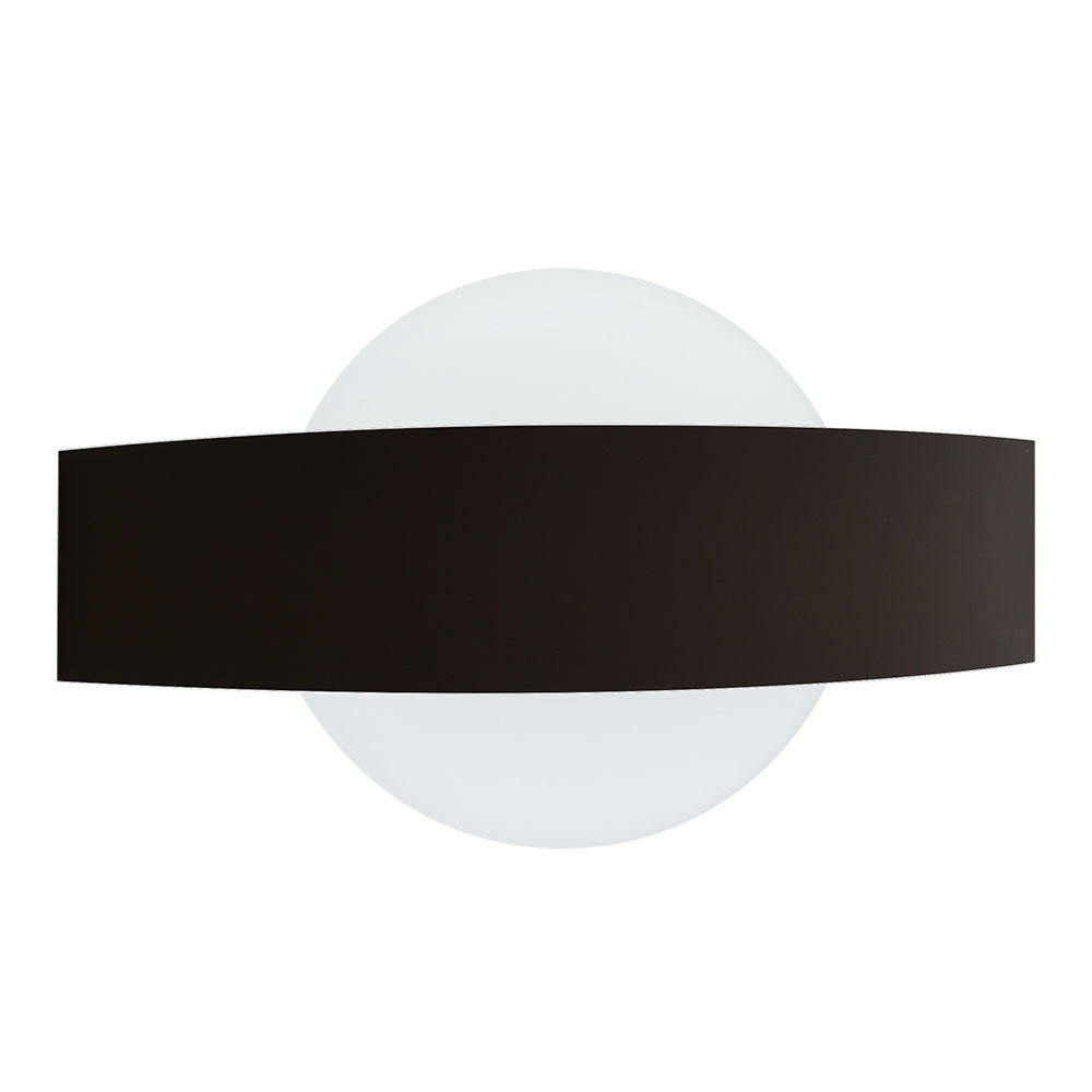Aplique Barredor De Pared Circ.8w 4000k Arco Negro 630 Lm Ip20 13x24x5 Cm