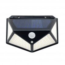 Aplique Solar  6000k Kira Negro 450lm Ip65 9,5x13,5x5cm Sensor Mov.Crepusc.