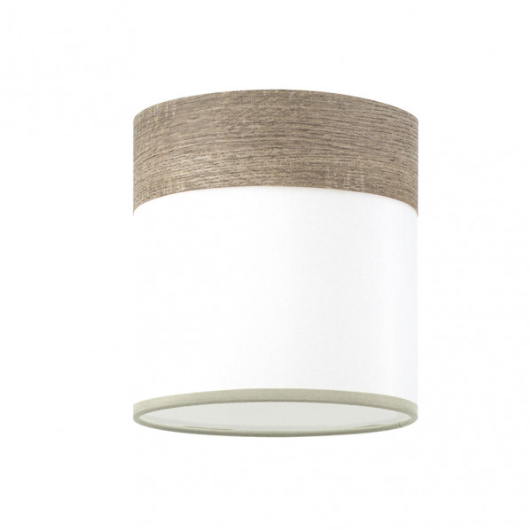 pantalla Regl/plaf Cloe E27 Blanca/madera-gris 16dx16dx16h