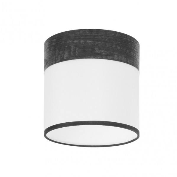 pantalla Regl/plaf Cloe E27 Blanca/madera-negra 16dx16dx16h