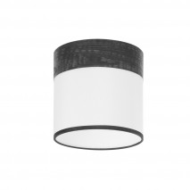 Pantalla Lampara Cloe E14 Blanca/madera-negra 14dx14dx14h