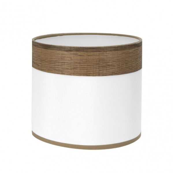 pantalla Sobremesa Cloe E14 Blanca/madera-oscura  17dx17dx14h