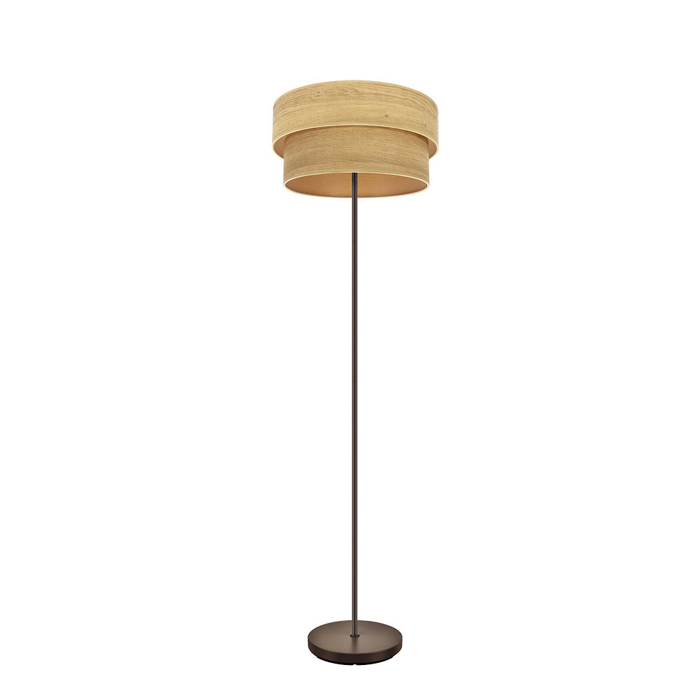 Pie Salon Doble Smile 1xe27 Marron/madera Clara 162x40x40 Cm