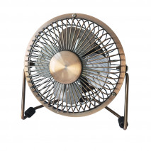 Miniventilador Sobrem.metal Bulerias 2,5w 5v Bronce 14,8X14,2X7,6 Cm Orientable Alimentacion Mediante Puerto Usb