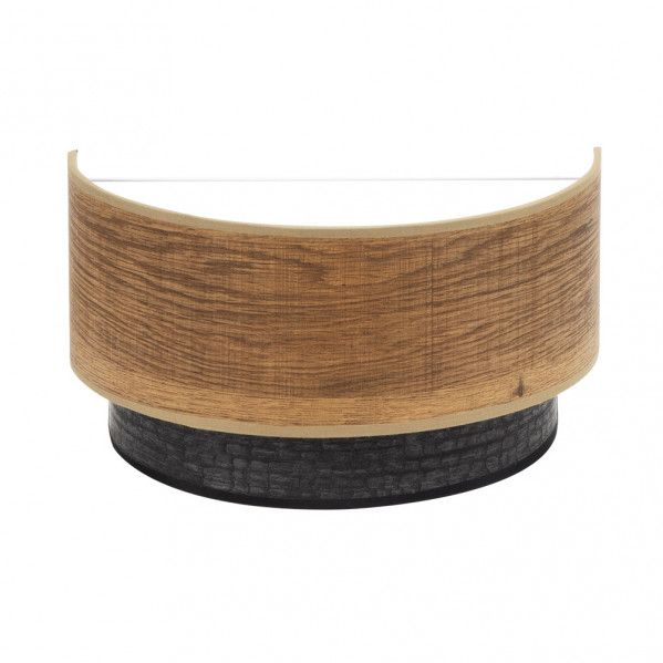 aplique Colet 1xe27 Negro/madera Oscura 17x30x15 Cm