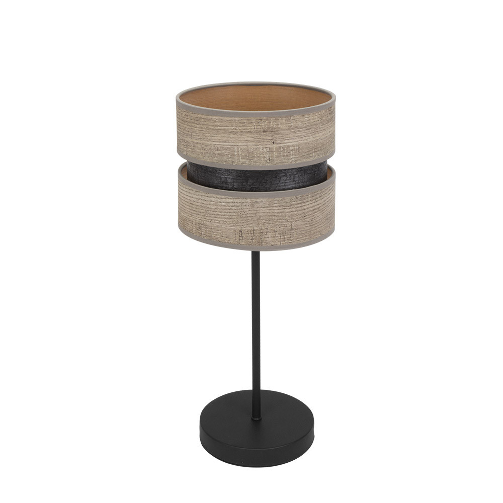 Sobremesa Colet 1xe14 Negro/madera Gris 43x18x18 Cm