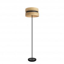 Pie Salon Colet 1xe27 Negro/madera Clara 160x40x40 Cm