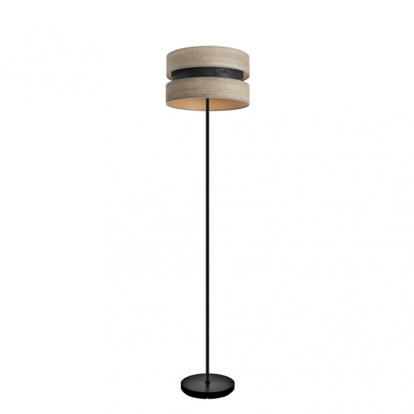 pie Salon Colet 1xe27 Negro/madera Gris 160x40x40 Cm