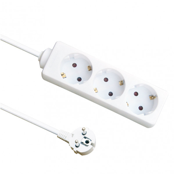 base Multiple 3 Enchufes Cable 3m 3gx1,5mm Cobre 3500w Max