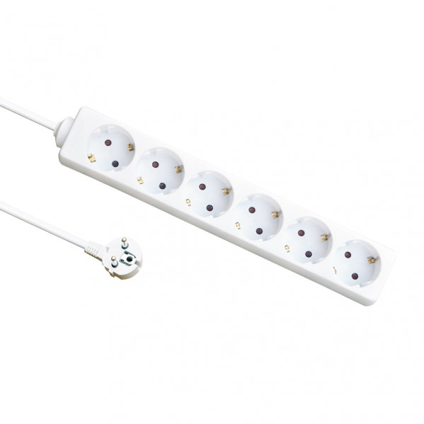 base Multiple 6 Enchufes Cable 1,5m 3gx1,5mm Cobre 3500w Max