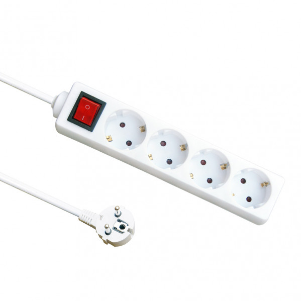 base Multiple 4 Enchufes E Interruptor Cable 1,5m 3gx1,5mm De Cobre 3500w Max