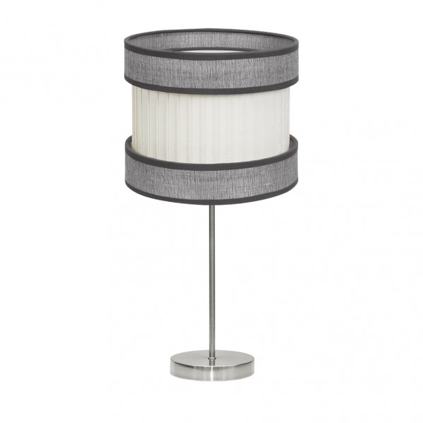 sobremesa Alto Home 1xe27 Niquel/gris-beis 61x30x30 Cm
