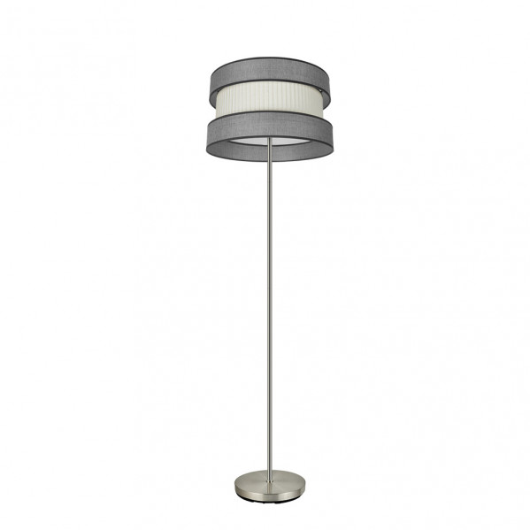 pie Salon Home 1xe27 Niquel/gris-beis 160x40x40 Cm