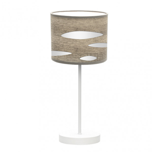 sobremesa Odra 1xe14 Blanco/madera Gris 42x17x17 Cm