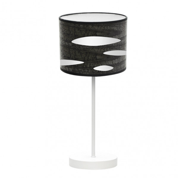 sobremesa Odra 1xe14 Blanco/madera Negra 42x17x17 Cm