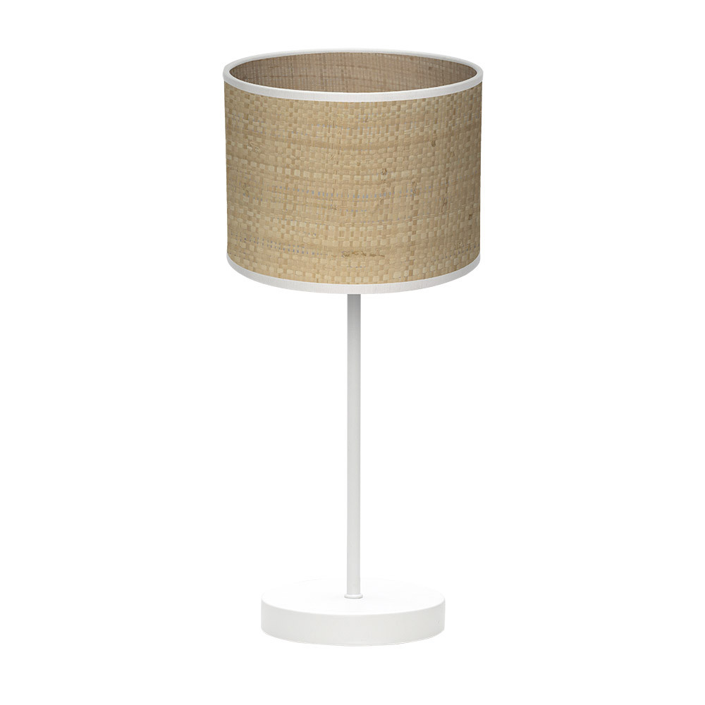Sobremesa Jerte 1xe14 Blanco/natural 42x17x17 Cm