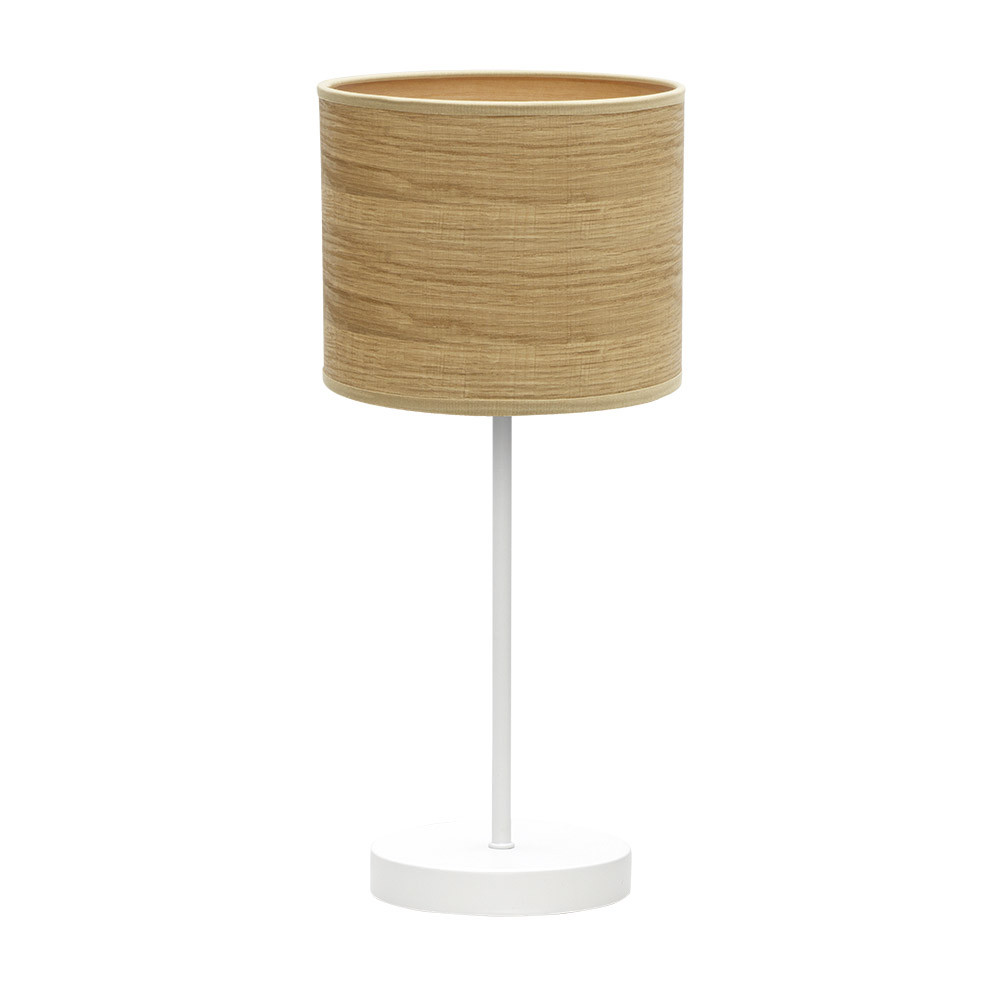 Sobremesa Jerte 1xe14 Blanco/madera Clara 42x17x17 Cm