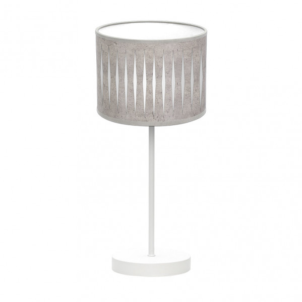sobremesa Piron 1xe14 Blanco/cemento Gris 42x17x17 Cm