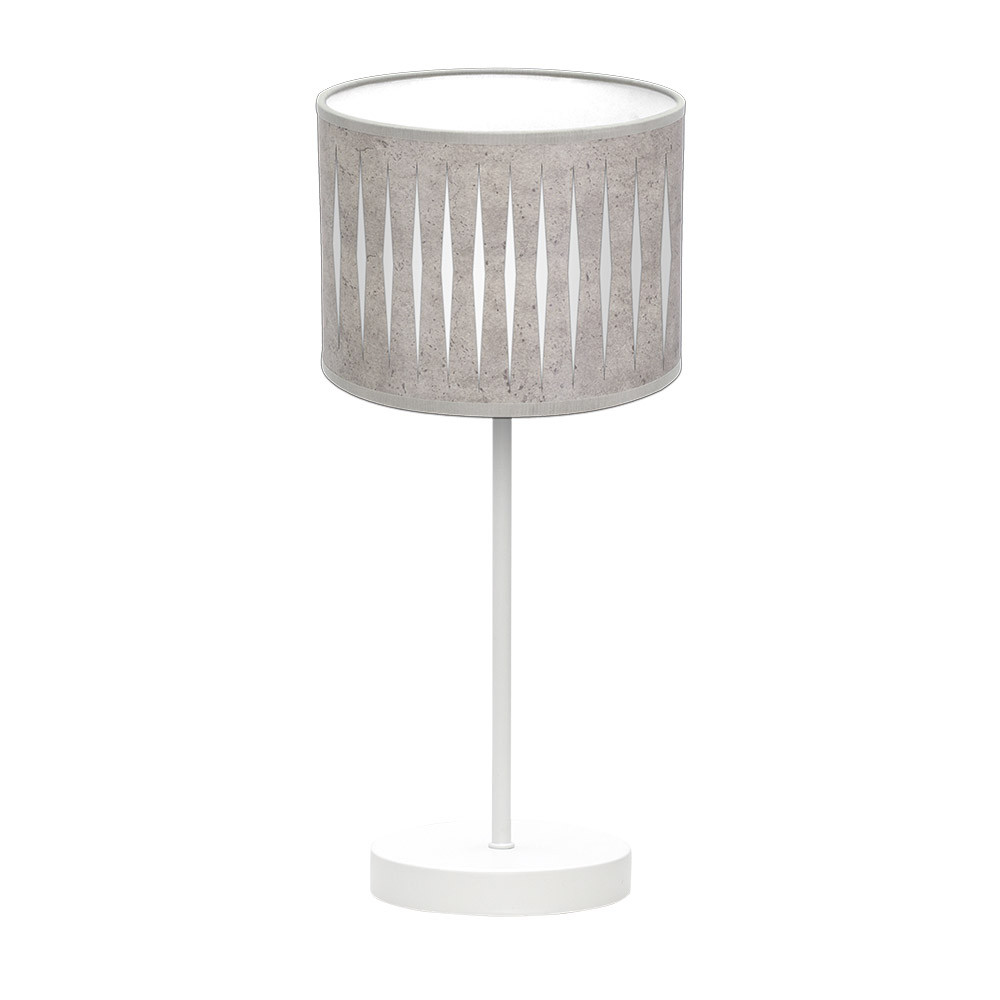 Sobremesa Piron 1xe14 Blanco/cemento Gris 42x17x17 Cm