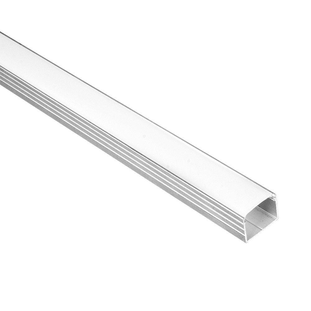 Canaleta Recta Aluminio Para Cinta De Led 2m Con 4 Tapas Incluidas 1,4x1,8x200 Cm