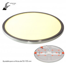 Downlight 20w 4000k Cromo Porvenir 1920lm 1x23x23 Cm De Empotrar Corte Ajustable 5-21 Cm