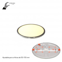 Downlight 8w 4000k Cromo Porvenir 586lm 1x11,8x11,8 Cm De Empotrar Corte ajustable 4-8 Cm