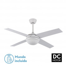 Ventilador Dc Ciro 2xe27 Blanco 4 Asp.Blanco/haya 35/45x116,8d Remoto Y Temporizador