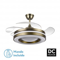 Ventilador Dc Kaus 72w 6117lm Cuero 4 Asp.desp. 108d 3000-4000-6000k Remoto, Memoria Y Temporizador