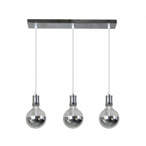 Lampara Gala 3xe27 Cromo/cromo  Bombillas   Incluidas 24w 2700k 2100lm Regx64x12,5 Cm