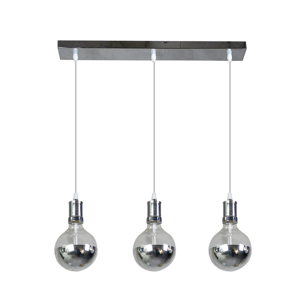 Lampara Gala 3xe27 Cromo/cromo Bombillas Incluidas 24w 2700k 2100lm Regx64x12,5 Cm
