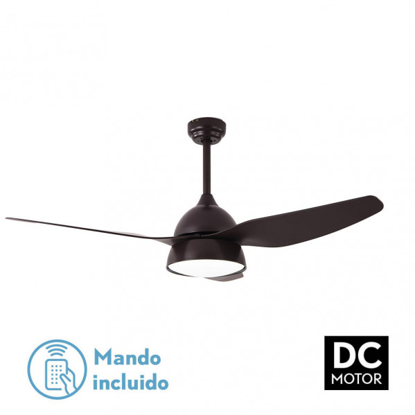 Ventilador  2xe27 Dc Kohilo Marron 3 Asp.6 Vel  132d C/remoto Y Temporizador