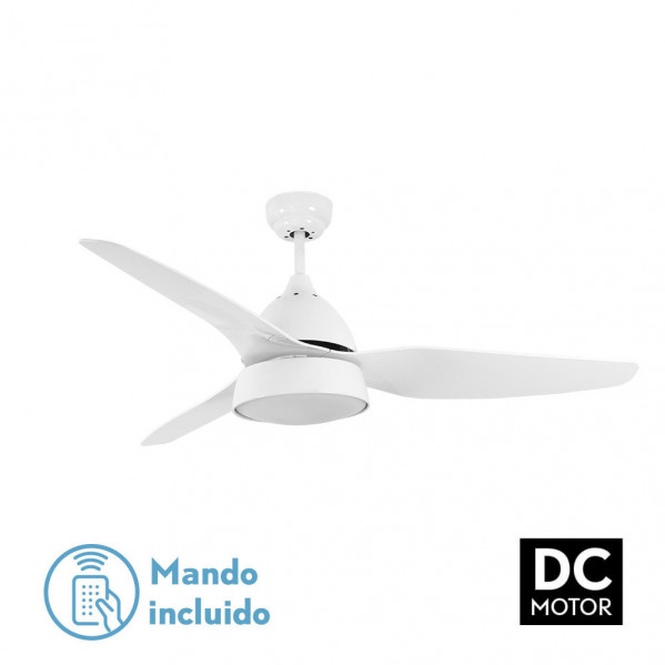 Ventilador 2xe27 Dc Kohilo Blanco 3 Asp.6 Veloc.  132d C/remoto Y Temporizador