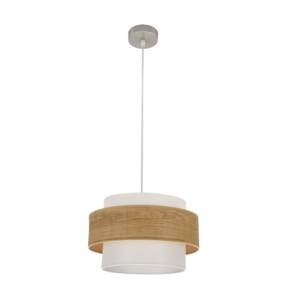 colgante Myriam 1xe27 Niquel/madera Clara Regx40x40 Cm