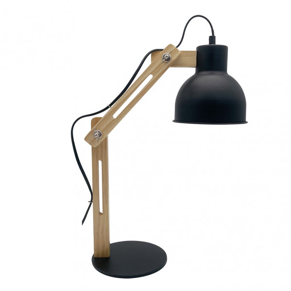 flexo Baptista 1xe27 Negro/haya 46x14x35 Cm Articulable