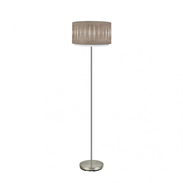 pie Salon Alexandra 1xe27 Niquel/madera Gris 162x40x40 Cm