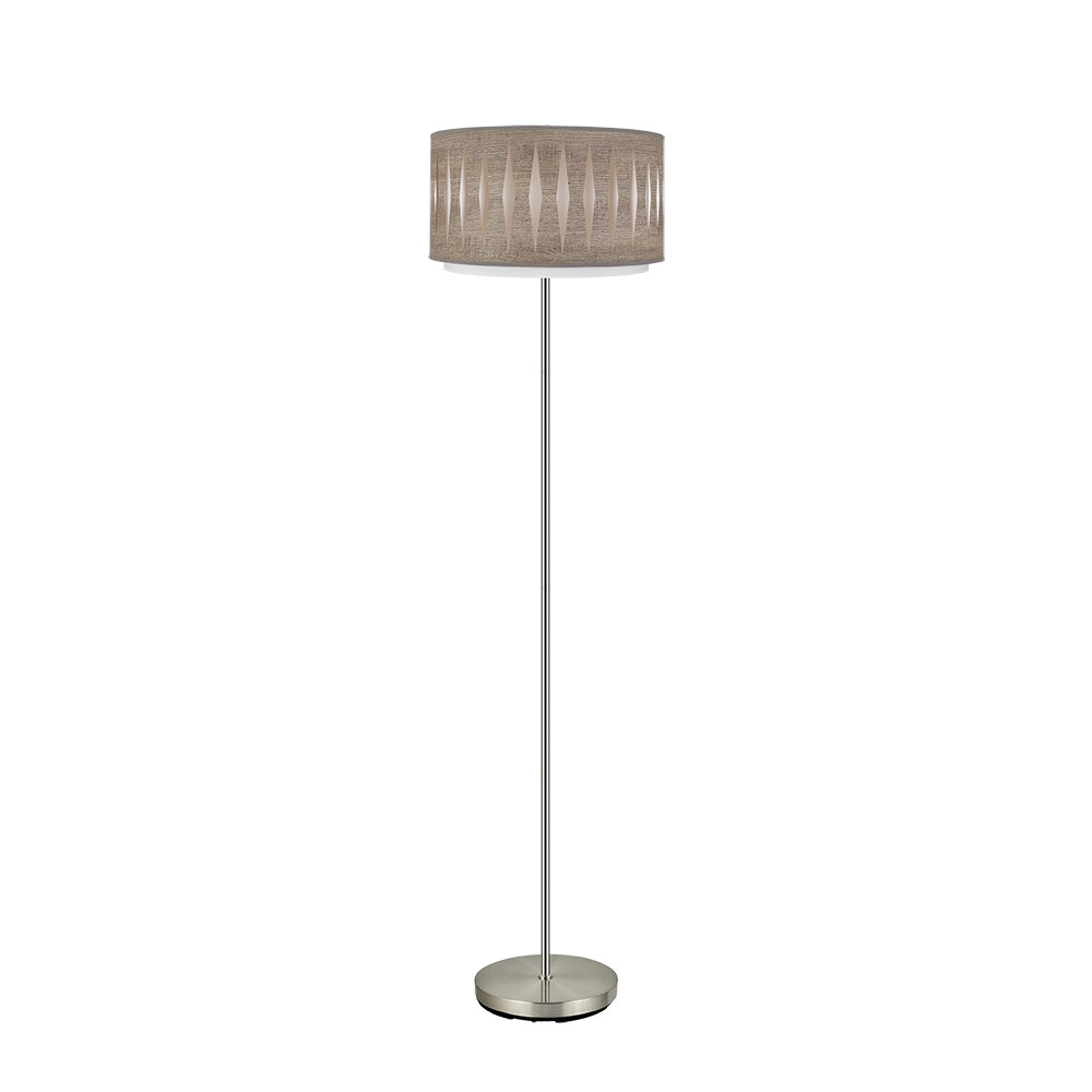 Pie Salon Alexandra 1xe27 Niquel/madera Gris 162x40x40 Cm