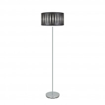 Pie Salon Alexandra 1xe27 Cromo/madera Negra 162x40x40 Cm