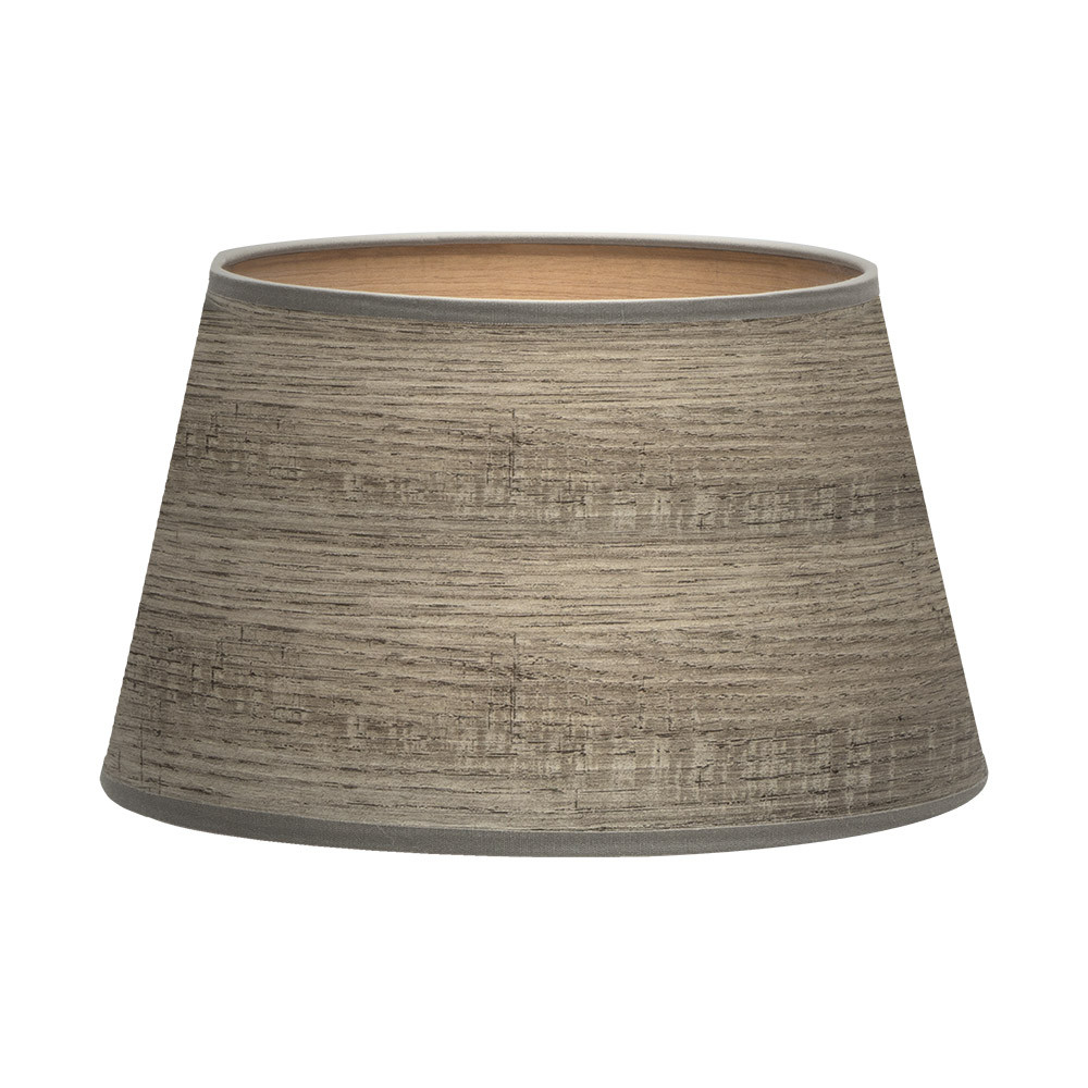 Pantalla Salma E27 Madera Gris 45dx35dx30h Conica Abierta