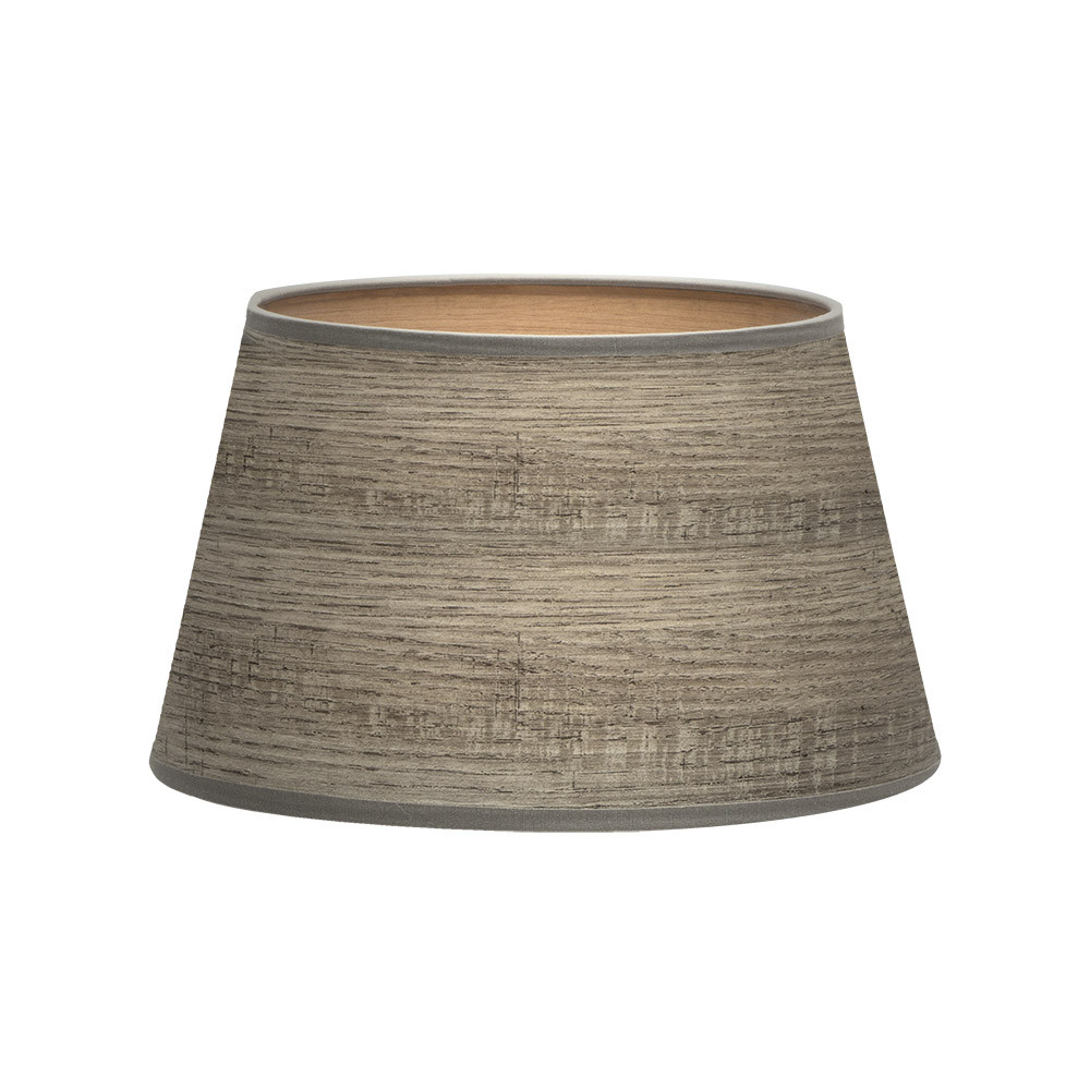 Pantalla Salma E27 Madera Gris 40dx30dx25h Conica Abierta