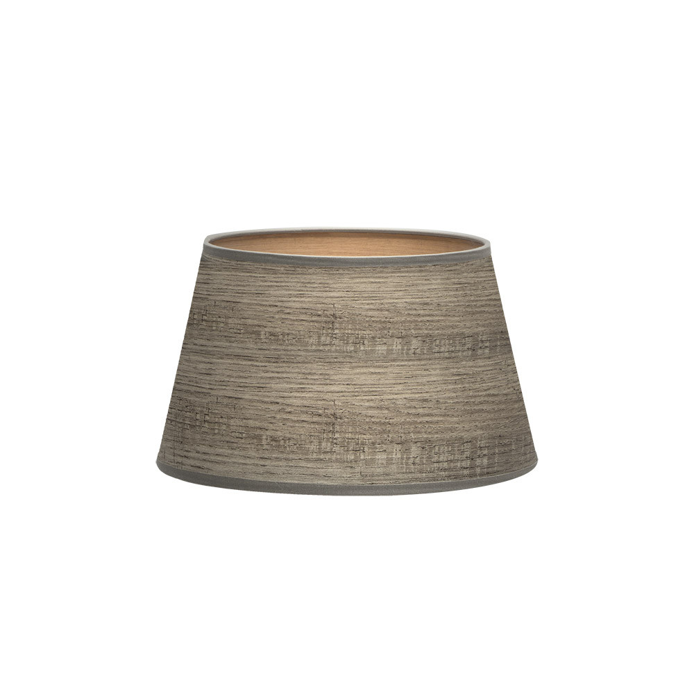 Pantalla Salma E27 Madera Gris 30dx22dx17h Conica Abierta