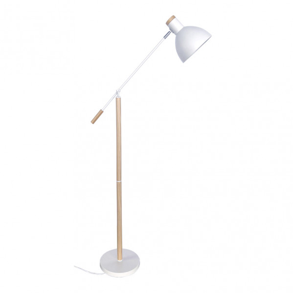 pie Salon Biel 1xe27 Blanco/haya 151x25x70 Cm Orientable 360Âº Y Articulable