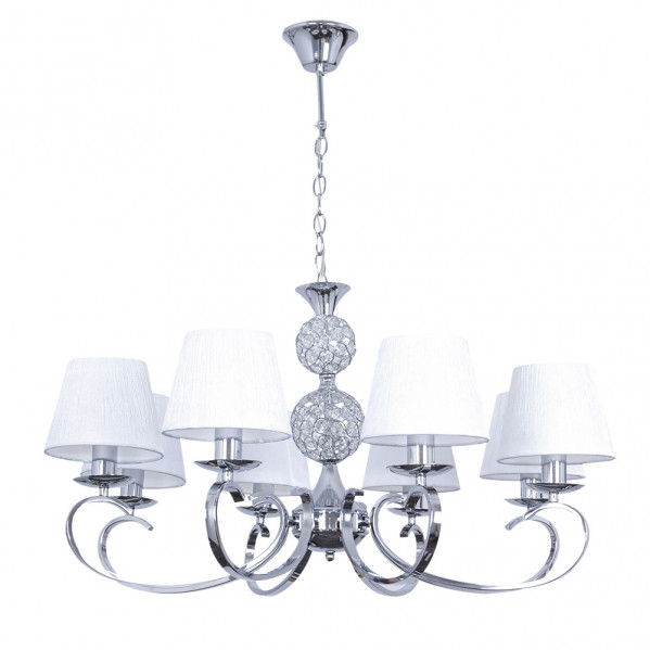lampara OrdoÃ±ez 8xe14 Cromo Pantalla Blanca Regx76x76 Cm