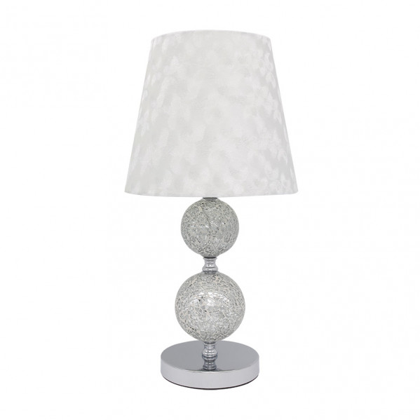 sobremesa Ubeda 1xe27 Cromo Pantalla Blanca 50x25x25 Cm