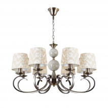 Lampara Ubeda 8xe14 Cuero Pantalla Beis Regx76x76 Cm