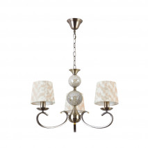 Lampara Ubeda 3xe14 Cuero Pantalla Beis Regx60x60 Cm