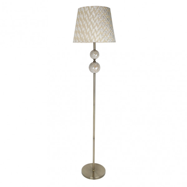 pie Salon Ubeda 1xe27 Cuero Pantalla Beis 160x38x38 Cm