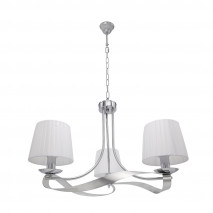 Lampara Baeza 3xe14 Cromo Pantalla Blanca Regx52x52 Cm