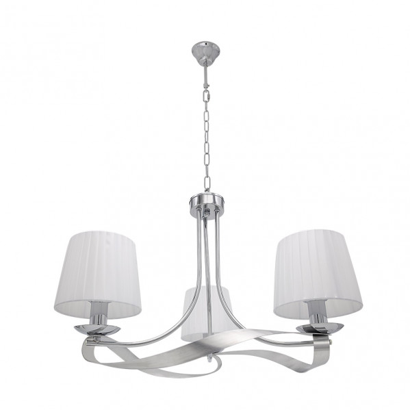 lampara Baeza 3xe14 Cromo Pantalla Blanca Regx52x52 Cm