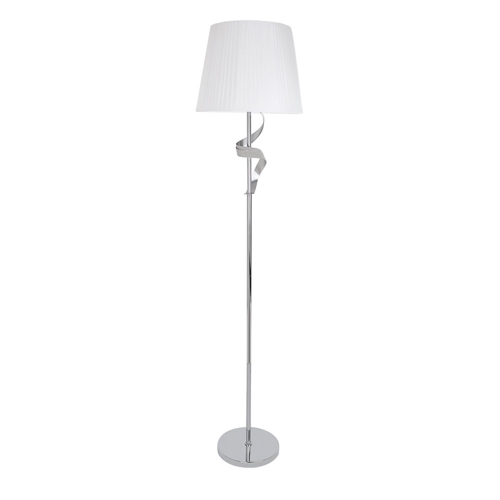 Pie Salon Baeza 1xe27 Cromo Pantalla Blanca 162x38x38 Cm