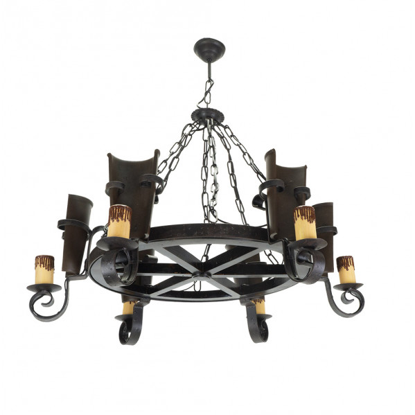 lampara Cantina 6xe27 Marron Regx83x83 Cm